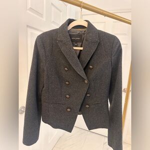 Banana Republic Charcoal Double-Breasted Blazer